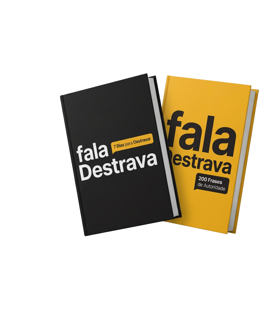 Os dois livros do Fala Destrava: 7 Dias para Destravar e 200 Frases de Autoridade